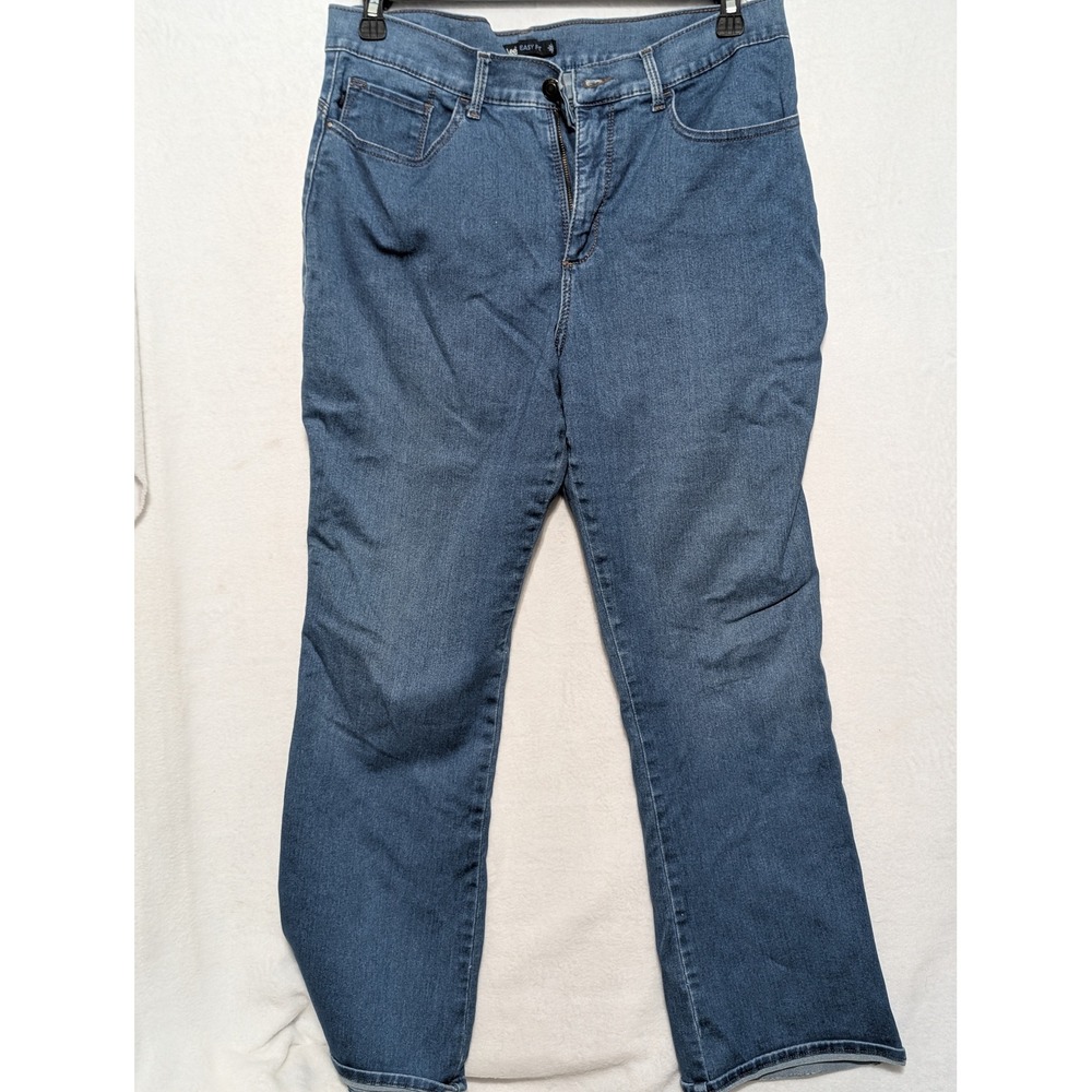 Lee Easy Fit Women Blue Denim Jeans Medium Wash Straight Leg 16 Short 3528152